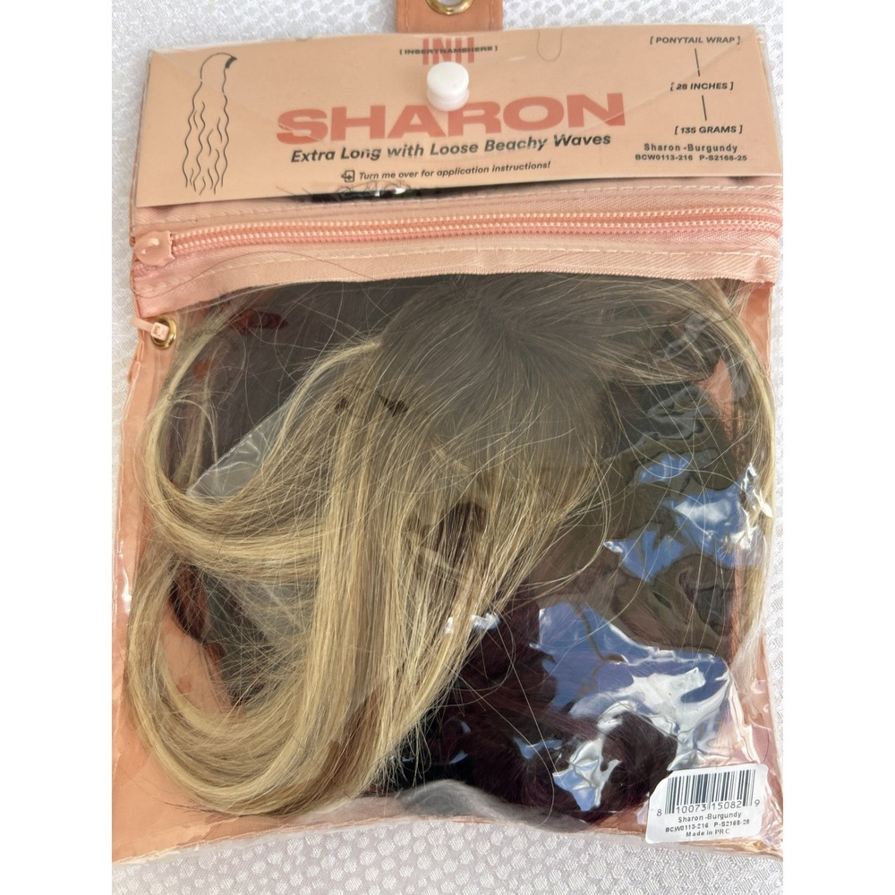 Insert Name Here Sharon Extra Long Ponytail Wrap Burgundy 26 Inch Beachy Waves